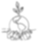 Hand holding earth logo